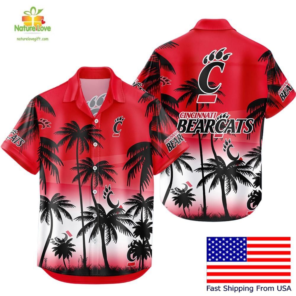 Cincinnati Bearcats Hawaiian Tropical Coconut Forest - Adult & Kids T-Shirts, Sweatshirts & Hoodies apparel design preview 1