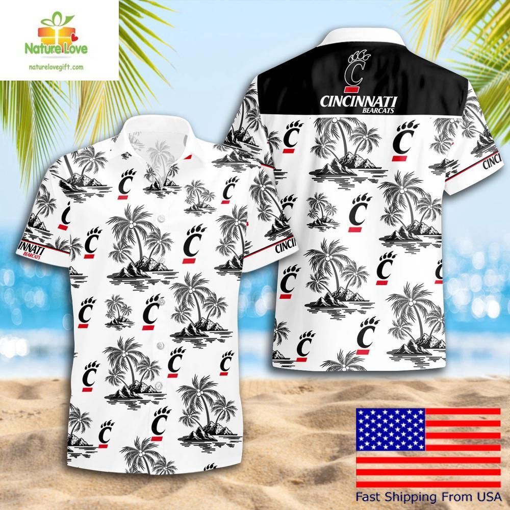 NCAA Cincinnati Bearcats Hawaiian Coconut Tree Logo - Adult & Kids T-Shirts, Sweatshirts & Hoodies apparel design preview 1