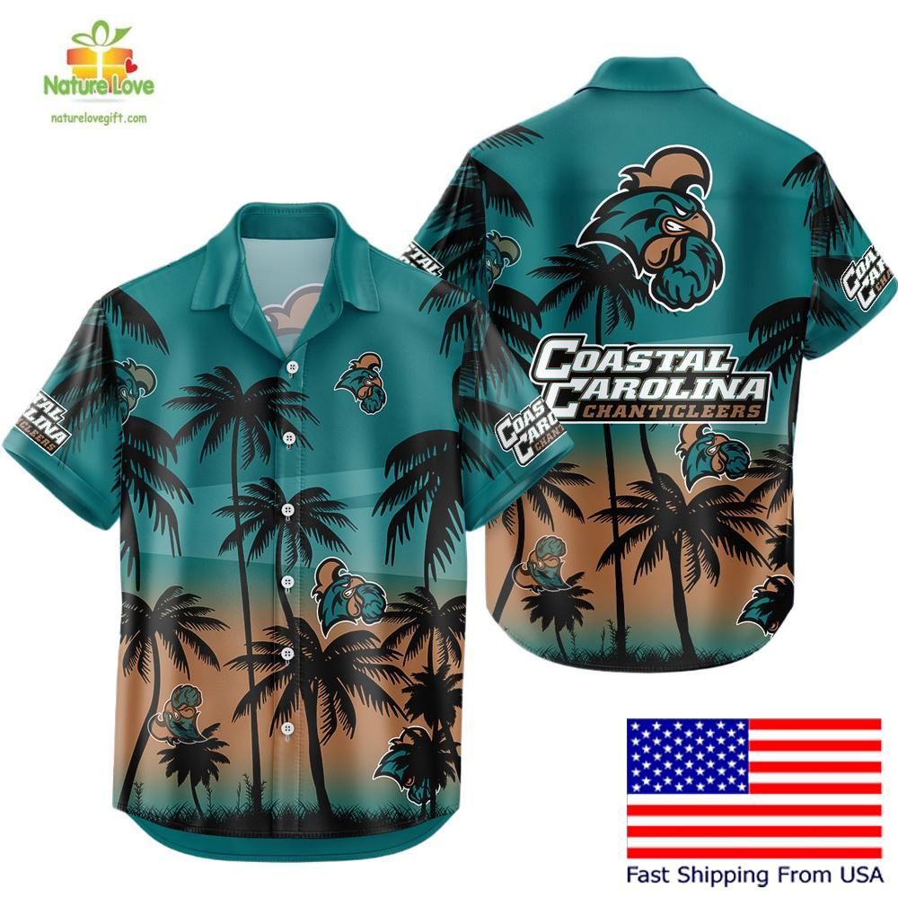 NCAA Coastal Carolina Chanticleers Hawaiian Tropical - Adult & Kids T-Shirts, Sweatshirts & Hoodies apparel design preview 1