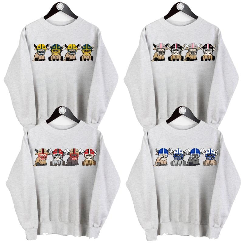 NCAA College Football Highland Cow All Teams Ash - Adult & Kids T-Shirts, Sweatshirts & Hoodies apparel design preview 1