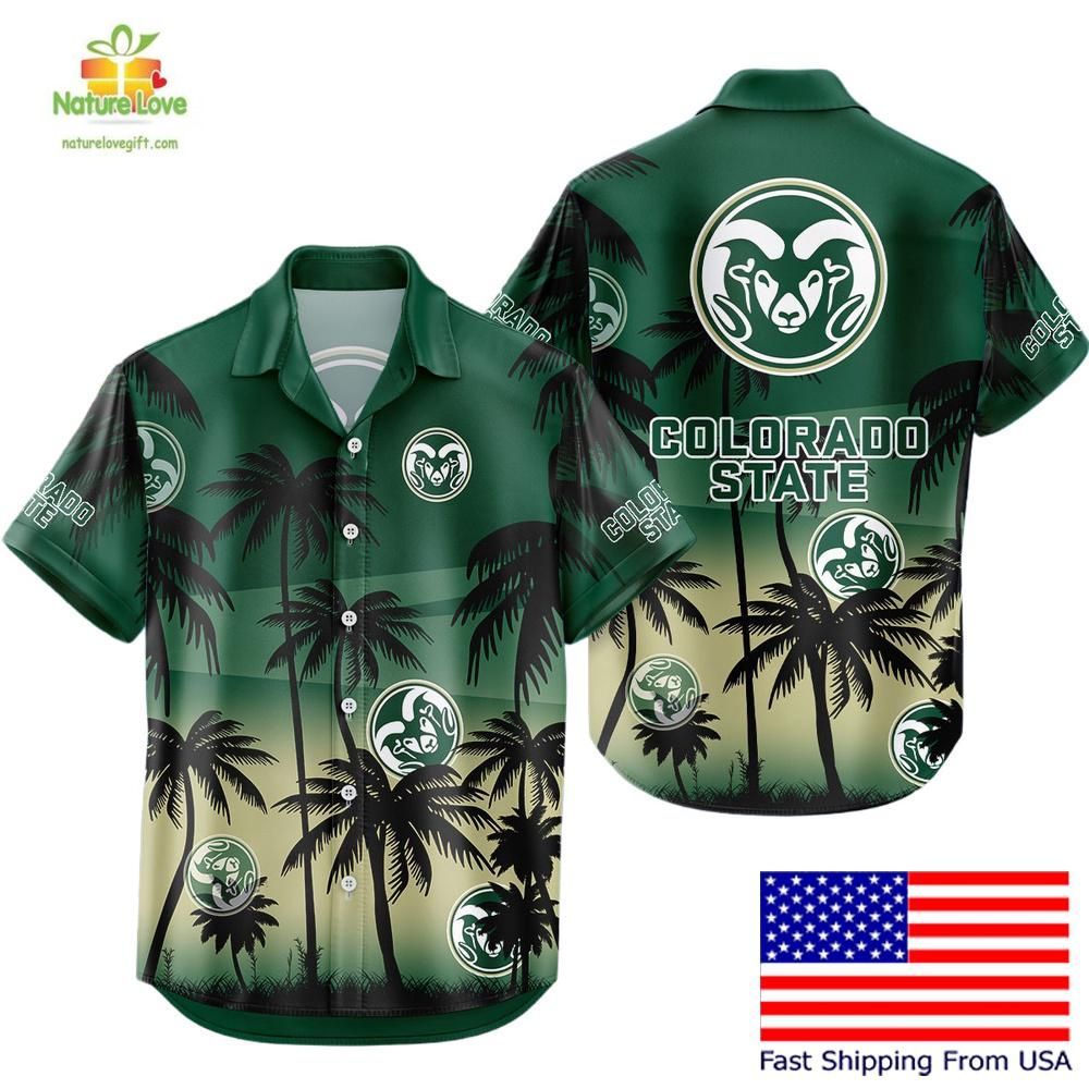 Colorado State Rams Hawaiian Tropical Coconut Forest - Adult & Kids T-Shirts, Sweatshirts & Hoodies apparel design preview 1