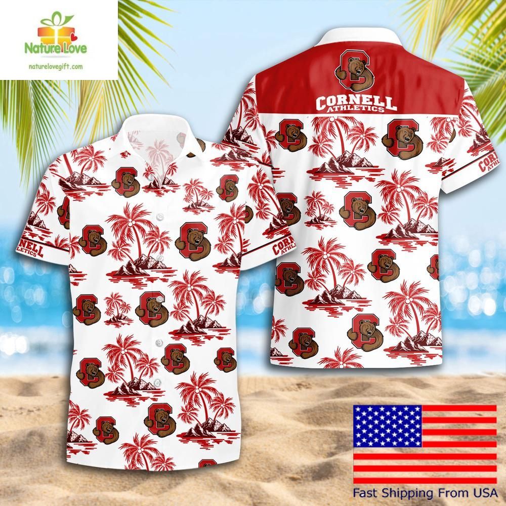 Cornell Big Red NCAA Hawaiian Coconut Tree Logo - Adult & Kids T-Shirts, Sweatshirts & Hoodies apparel design preview 1