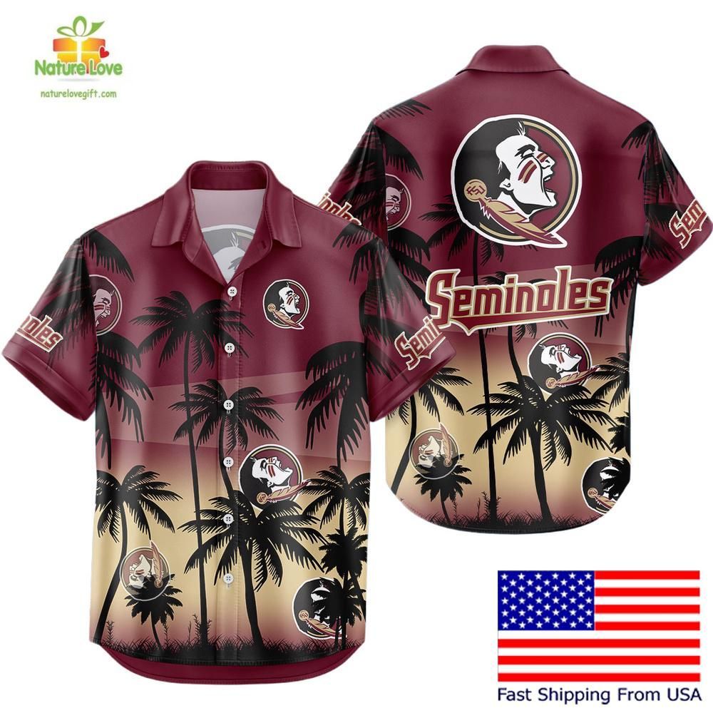 Florida State Seminoles Hawaiian Coconut Forest - Adult & Kids T-Shirts, Sweatshirts & Hoodies apparel design preview 1