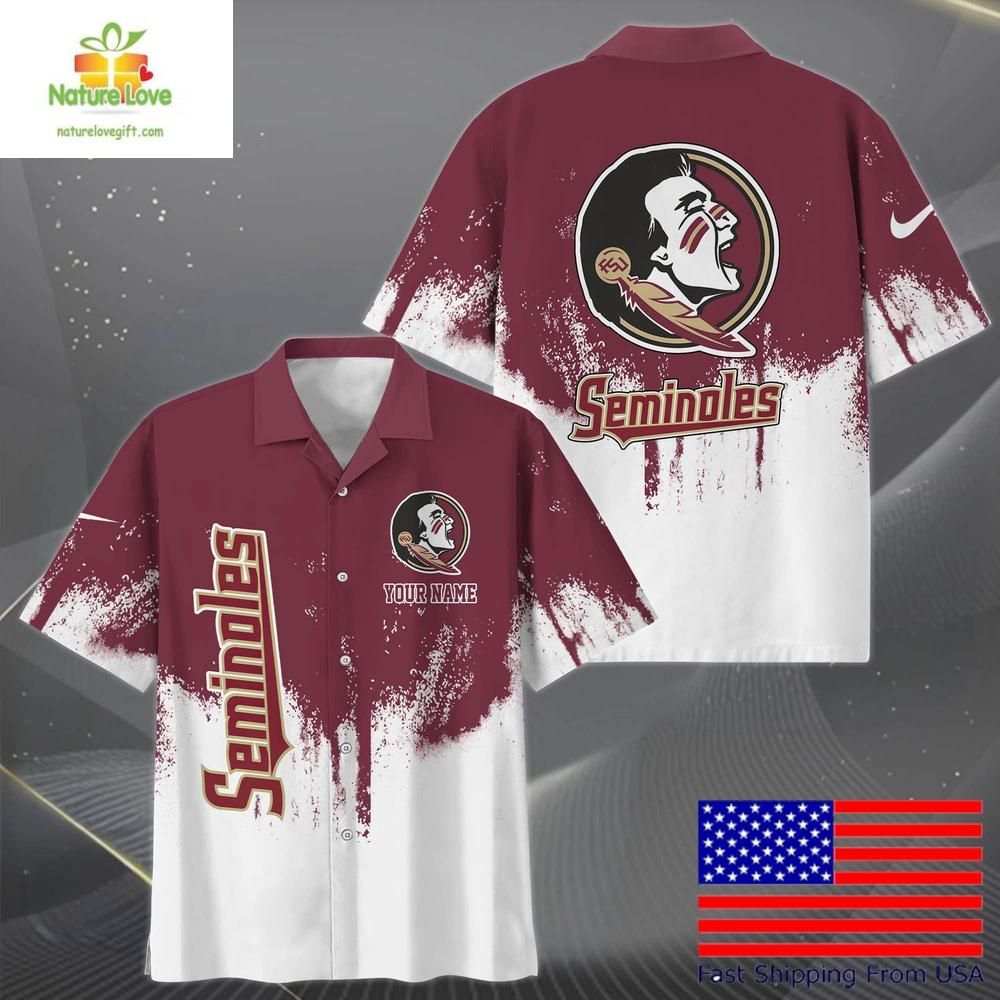 Florida State Seminoles Hawaiian with Paint Splatter - Adult & Kids T-Shirts, Sweatshirts & Hoodies apparel design preview 1