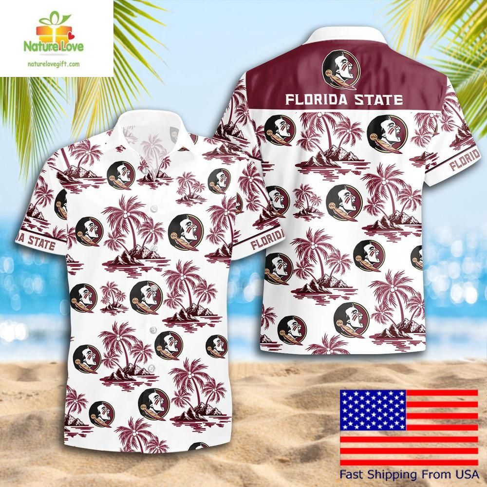 Florida State Seminoles Hawaiian Coconut Tree Logo - Adult & Kids T-Shirts, Sweatshirts & Hoodies apparel design preview 1