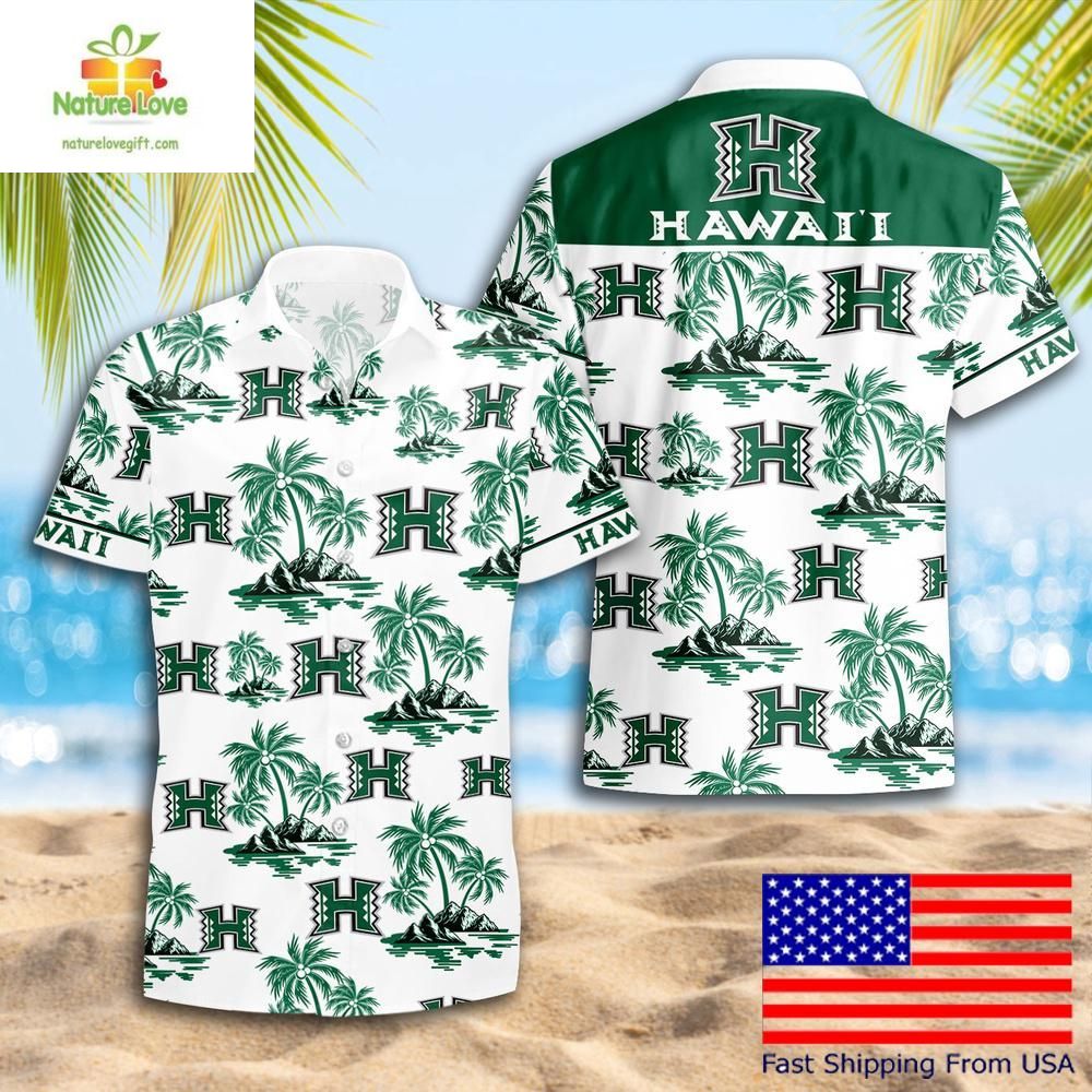 Hawaii Rainbow Warriors Hawaiian Coconut Tree Logo - Adult & Kids T-Shirts, Sweatshirts & Hoodies apparel design preview 1