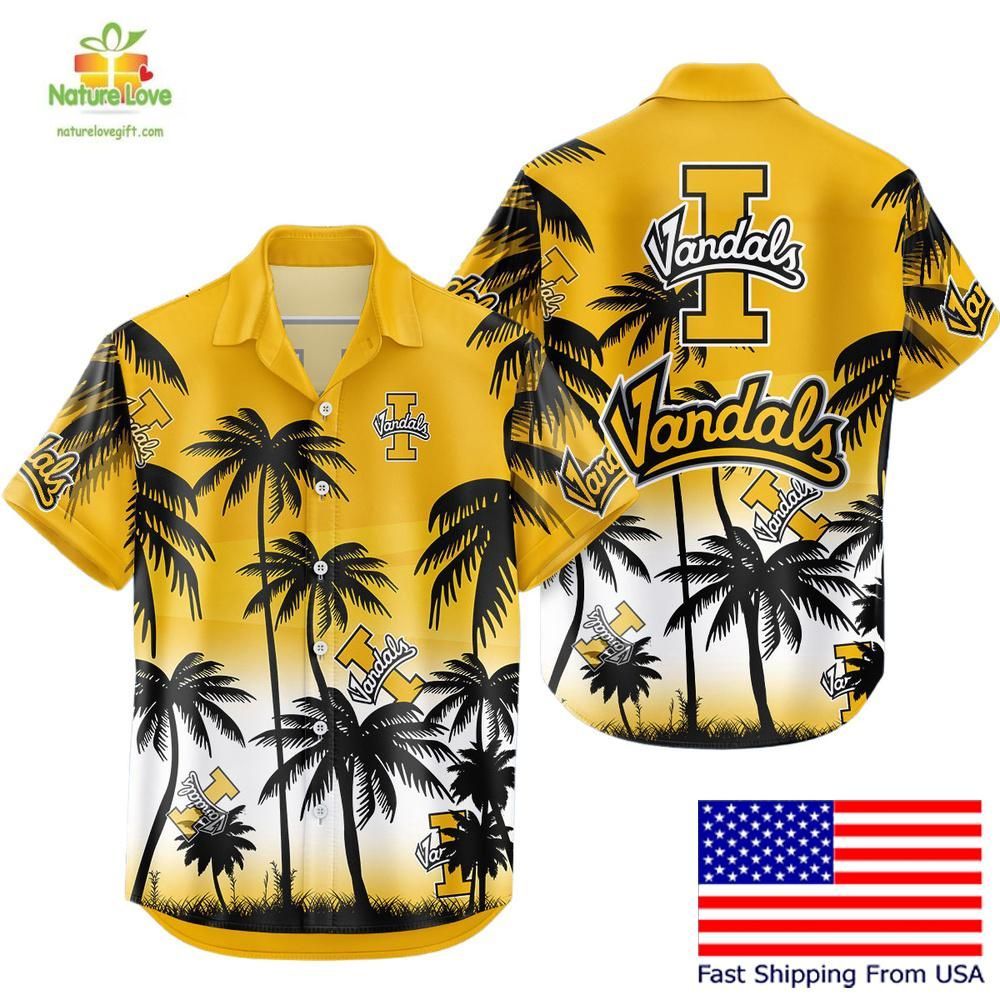 Idaho Vandals Hawaiian NCAA Tropical Coconut Forest - Adult & Kids T-Shirts, Sweatshirts & Hoodies apparel design preview 1