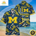 Michigan Wolverines Hawaiian NCAA Summer Beach Gift - Adult & Kids T-Shirts, Sweatshirts & Hoodies apparel design preview 1