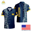 Michigan Wolverines Hawaiian Turtle Seaweed Pattern - Adult & Kids T-Shirts, Sweatshirts & Hoodies apparel design preview 1
