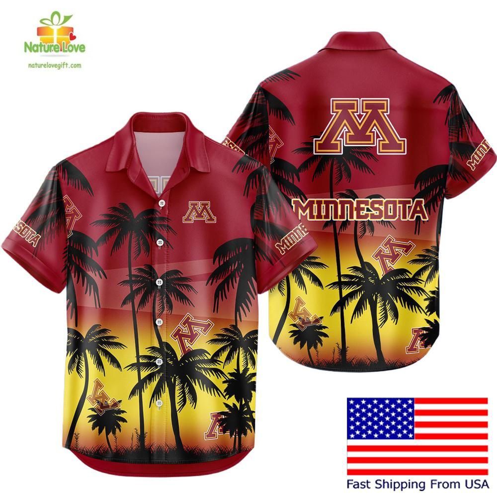 Minnesota Golden Gophers Hawaiian Coconut Forest - Adult & Kids T-Shirts, Sweatshirts & Hoodies apparel design preview 1