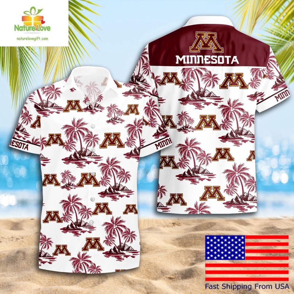 Minnesota Golden Gophers Hawaiian Coconut Tree Logo - Adult & Kids T-Shirts, Sweatshirts & Hoodies apparel design preview 1