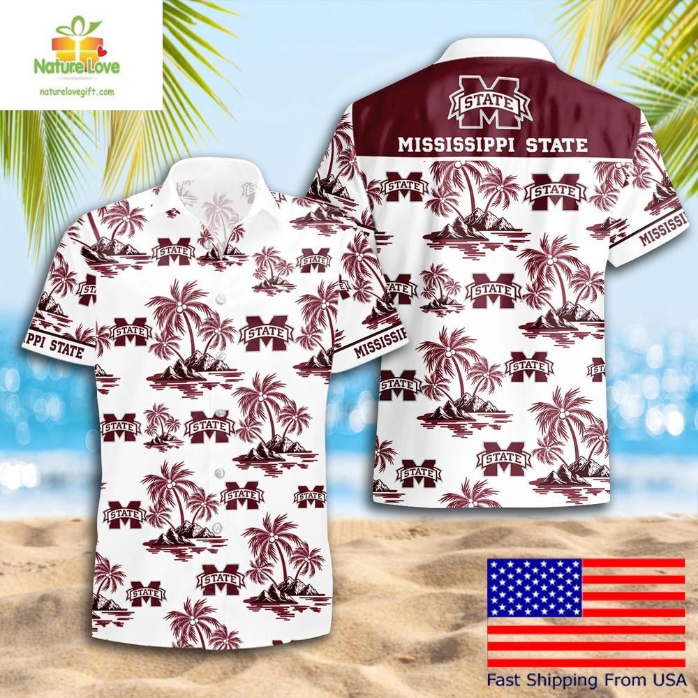 Mississippi State Bulldogs Hawaiian Coconut Tree Logo - Adult & Kids T-Shirts, Sweatshirts & Hoodies apparel design preview 1