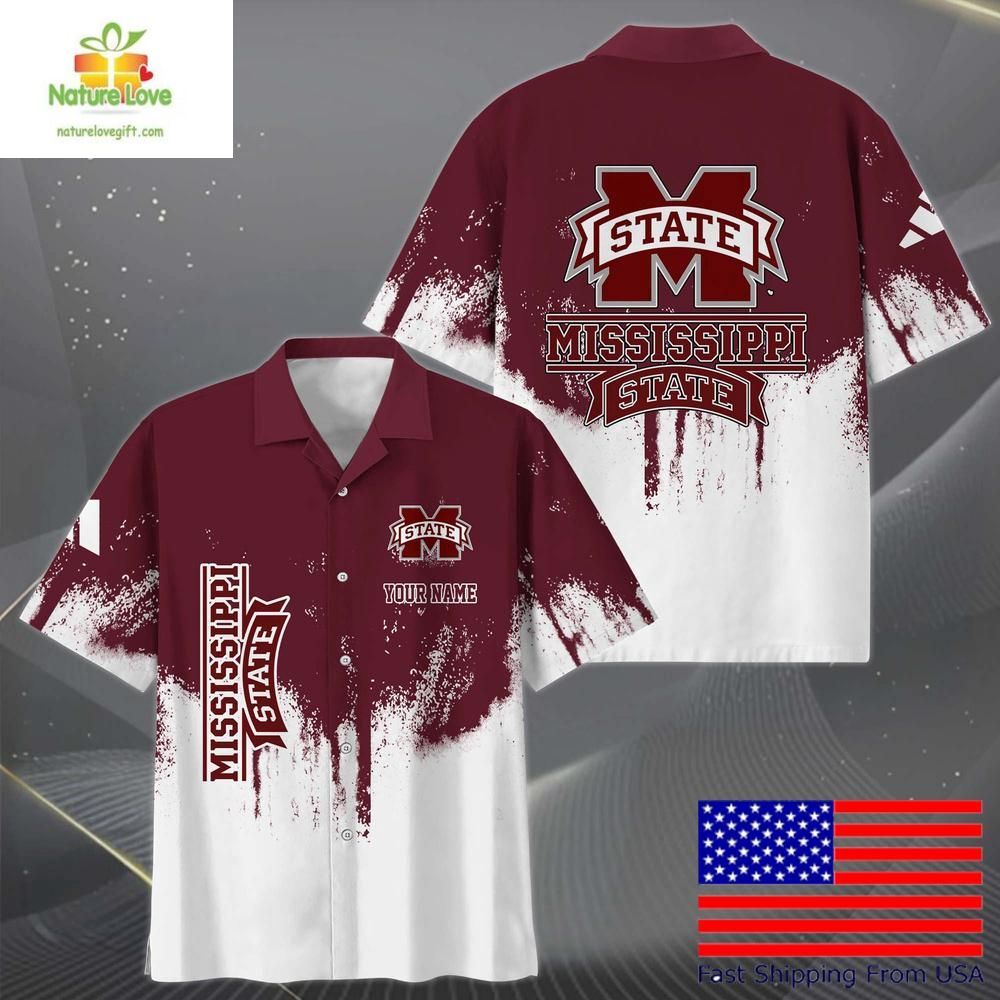 Mississippi State Bulldogs Hawaiian Custom Paint - Adult & Kids T-Shirts, Sweatshirts & Hoodies apparel design preview 1