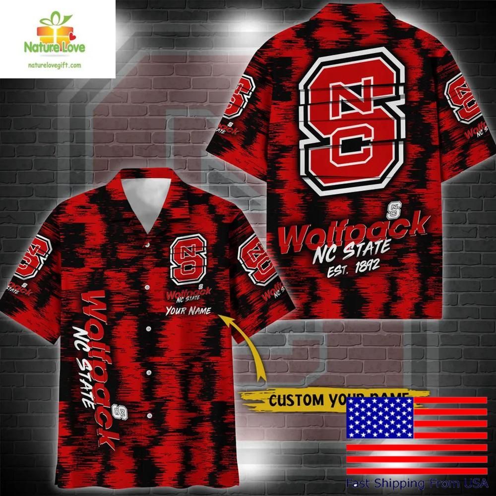 NC State Wolfpack Ikat Hawaiian for Fans - Adult & Kids T-Shirts, Sweatshirts & Hoodies apparel design preview 1