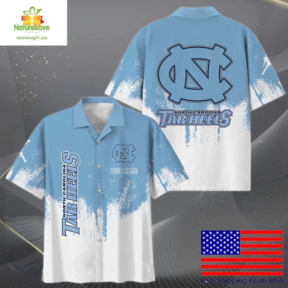 North Carolina Tar Heels Hawaiian Paint Splatter Logo - Adult & Kids T-Shirts, Sweatshirts & Hoodies apparel design preview 1