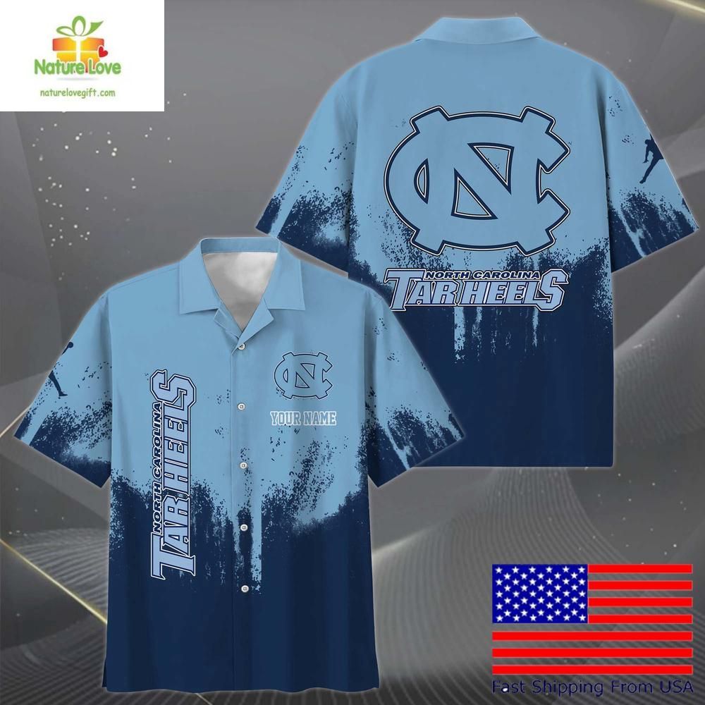 North Carolina Tar Heels Hawaiian Paint Splatter Fan - Adult & Kids T-Shirts, Sweatshirts & Hoodies apparel design preview 1