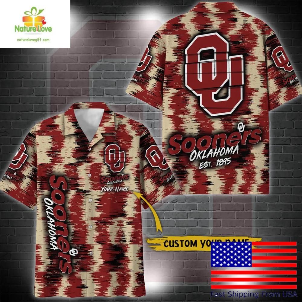 Oklahoma Sooners Ikat Hawaiian for Fans - Adult & Kids T-Shirts, Sweatshirts & Hoodies apparel design preview 1