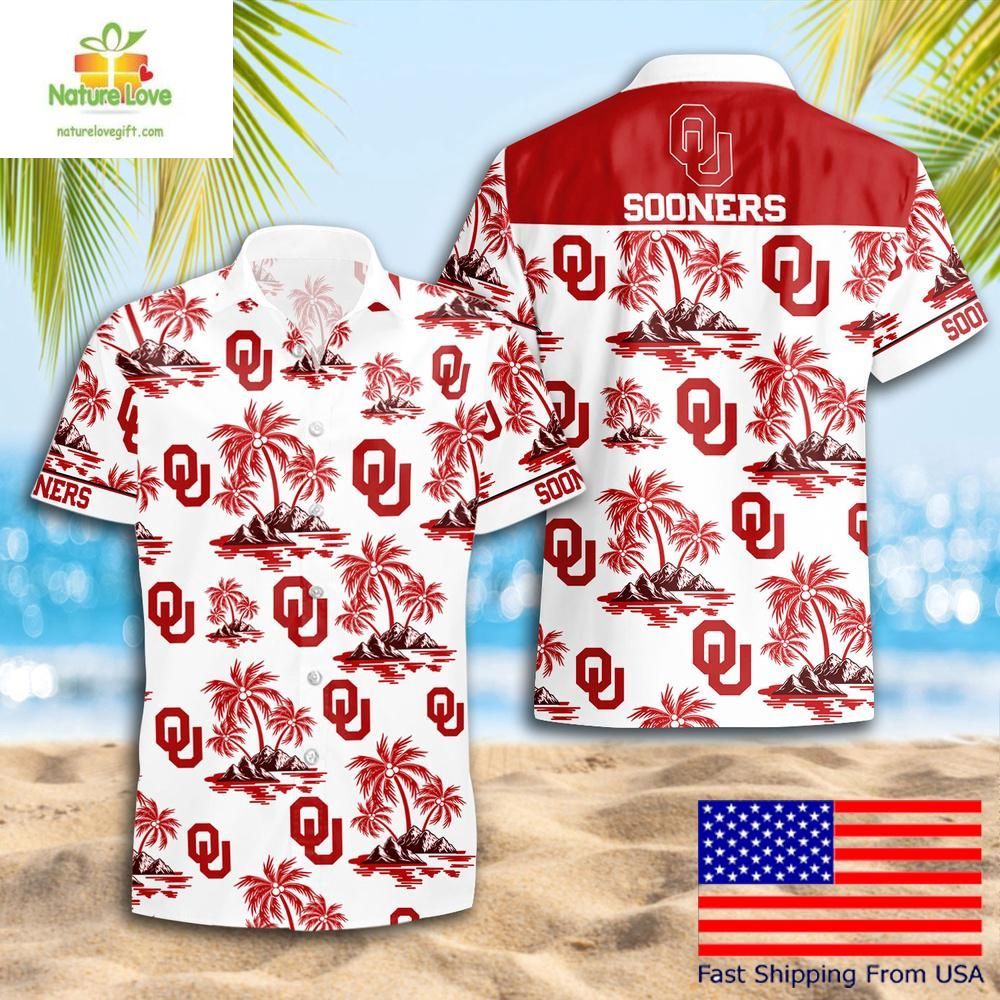 Oklahoma Sooners Hawaiian Coconut Tree Logo NCAA - Adult & Kids T-Shirts, Sweatshirts & Hoodies apparel design preview 1