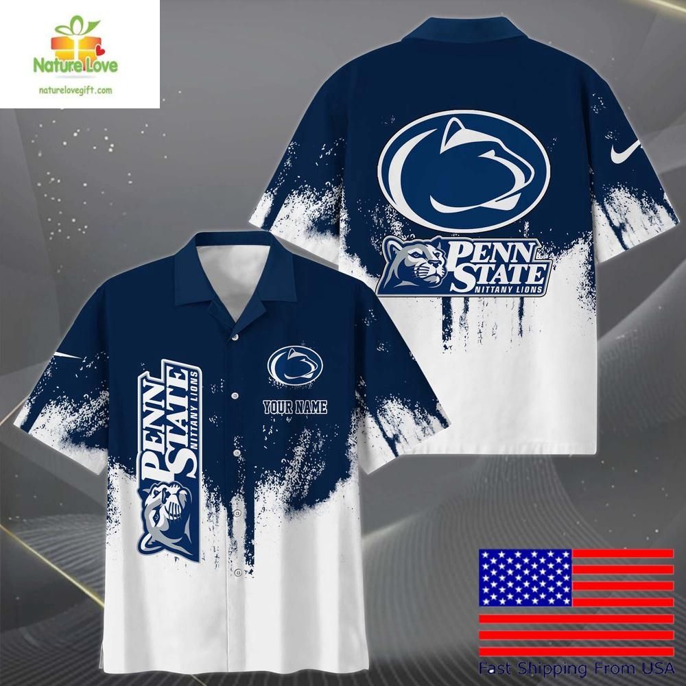 Penn State Nittany Lions Hawaiian with Paint Splatter - Adult & Kids T-Shirts, Sweatshirts & Hoodies apparel design preview 1