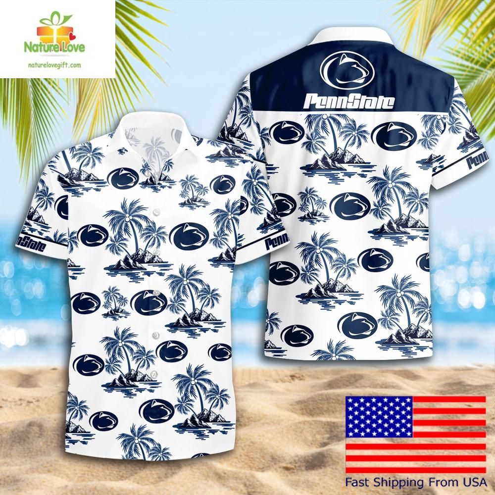 Penn State Nittany Lions Hawaiian Coconut Tree Logo - Adult & Kids T-Shirts, Sweatshirts & Hoodies apparel design preview 1
