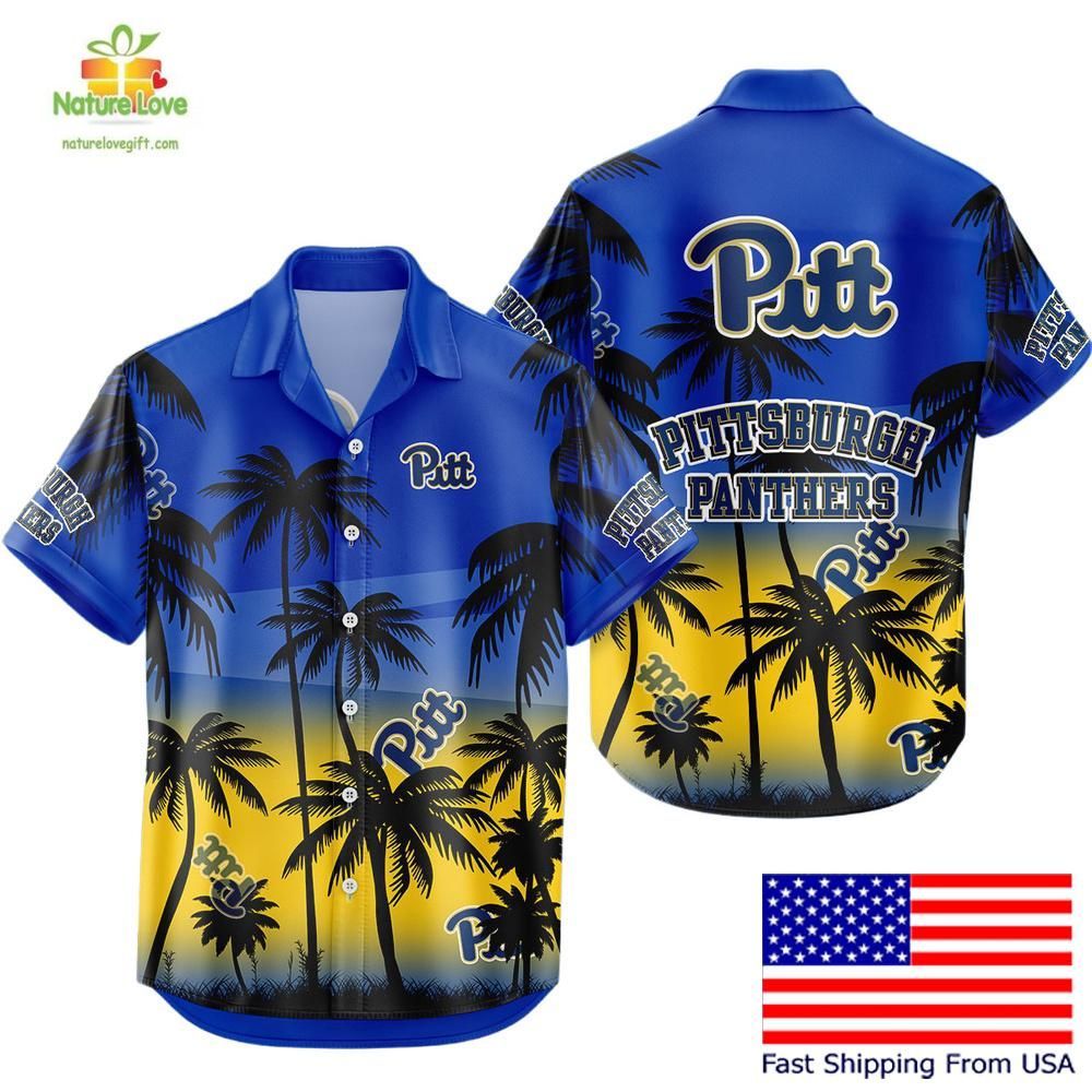 Pittsburgh Panthers Hawaiian NCAA Tropical Fan Gear - Adult & Kids T-Shirts, Sweatshirts & Hoodies apparel design preview 1