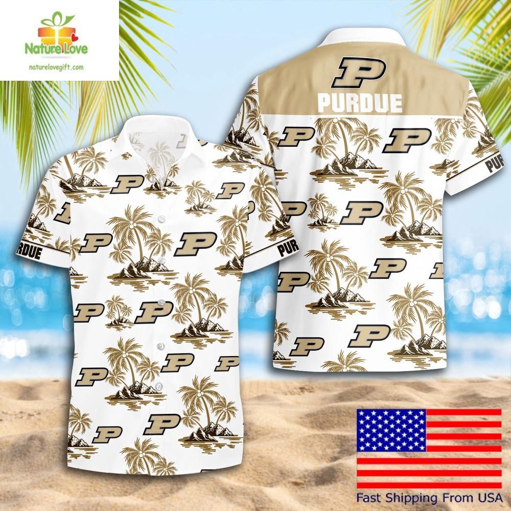 Purdue Boilermakers Hawaiian Coconut Tree Logo Summer - Adult & Kids T-Shirts, Sweatshirts & Hoodies apparel design preview 1