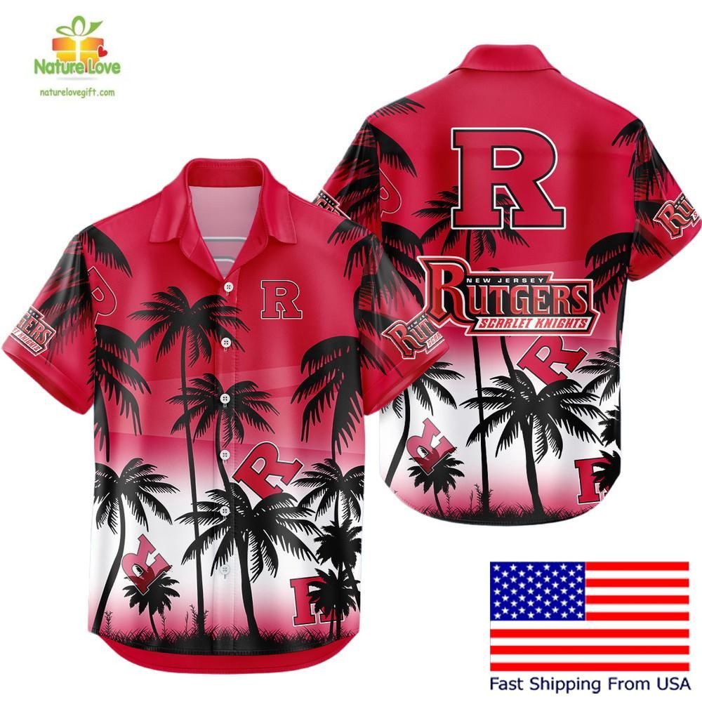 Rutgers Scarlet Knights Hawaiian Coconut Forest - Adult & Kids T-Shirts, Sweatshirts & Hoodies apparel design preview 1