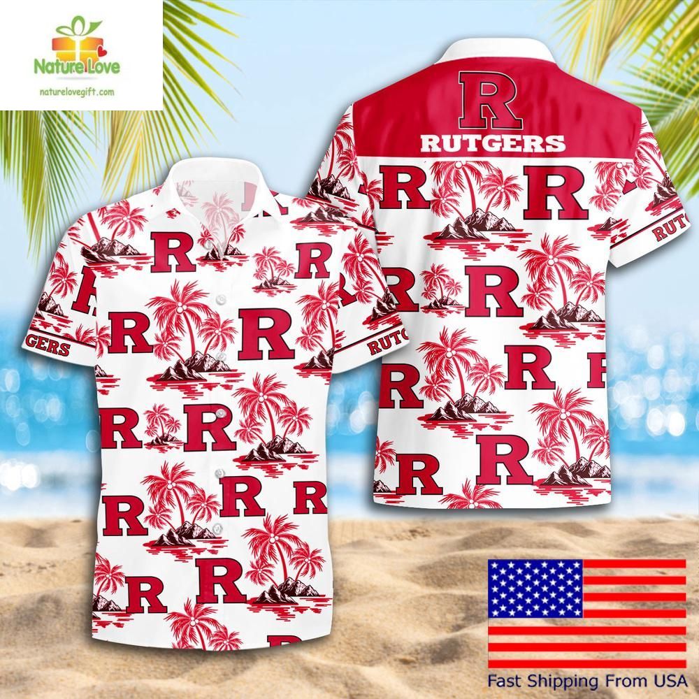 Rutgers Scarlet Knights Hawaiian NCAA Coconut Tree - Adult & Kids T-Shirts, Sweatshirts & Hoodies apparel design preview 1