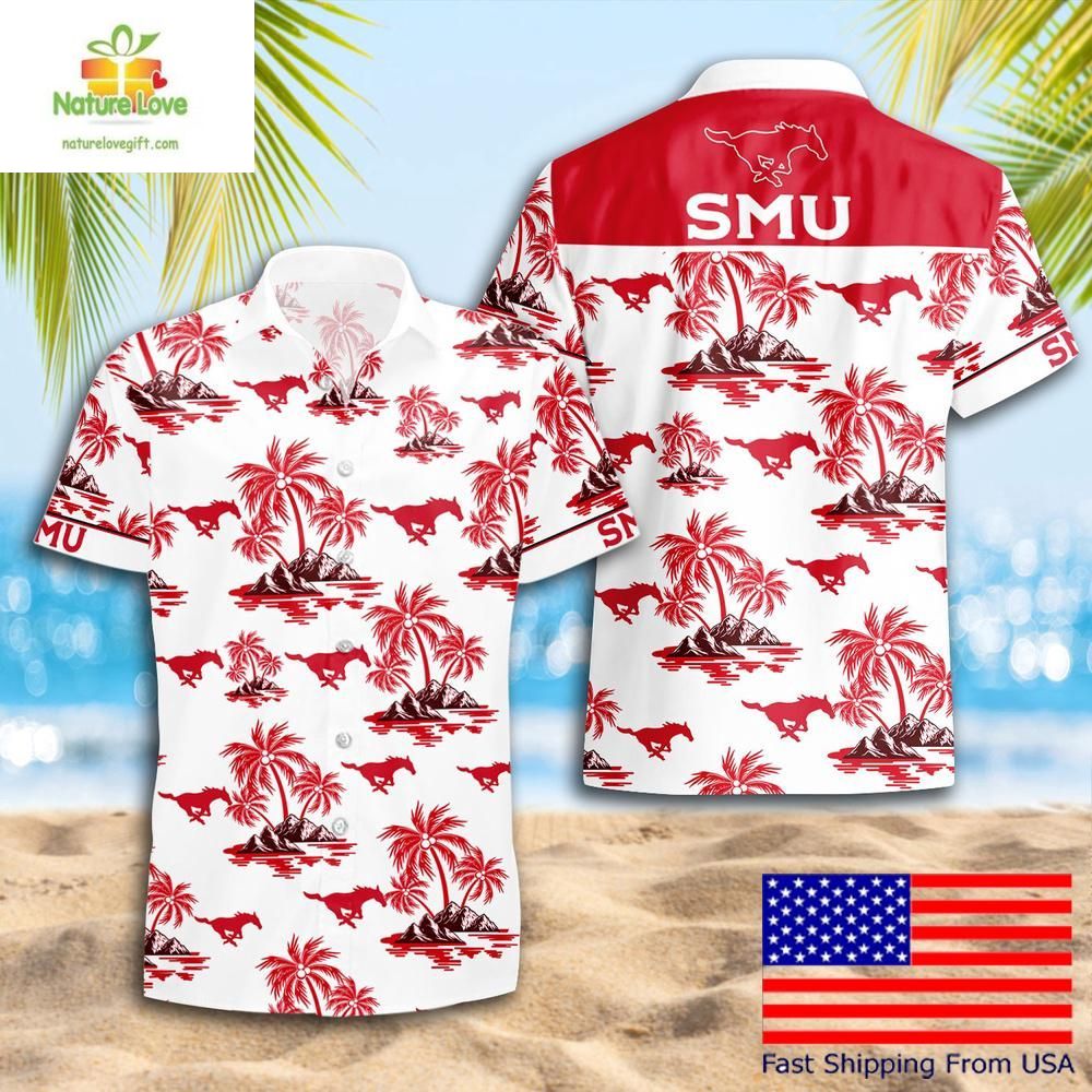 SMU Mustangs Hawaiian Coconut Tree Logo Summer - Adult & Kids T-Shirts, Sweatshirts & Hoodies apparel design preview 1
