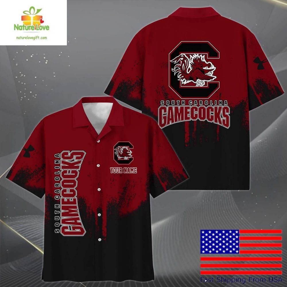 NCAA Gamecocks Hawaiian Paint Splatter Design for - Adult & Kids T-Shirts, Sweatshirts & Hoodies apparel design preview 1
