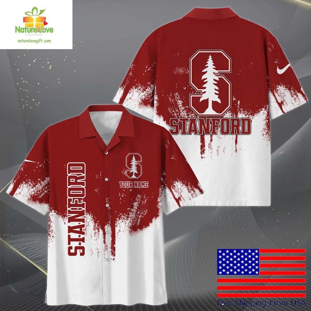 Stanford Cardinal Paint Splatter Hawaiian for Fans - Adult & Kids T-Shirts, Sweatshirts & Hoodies apparel design preview 1
