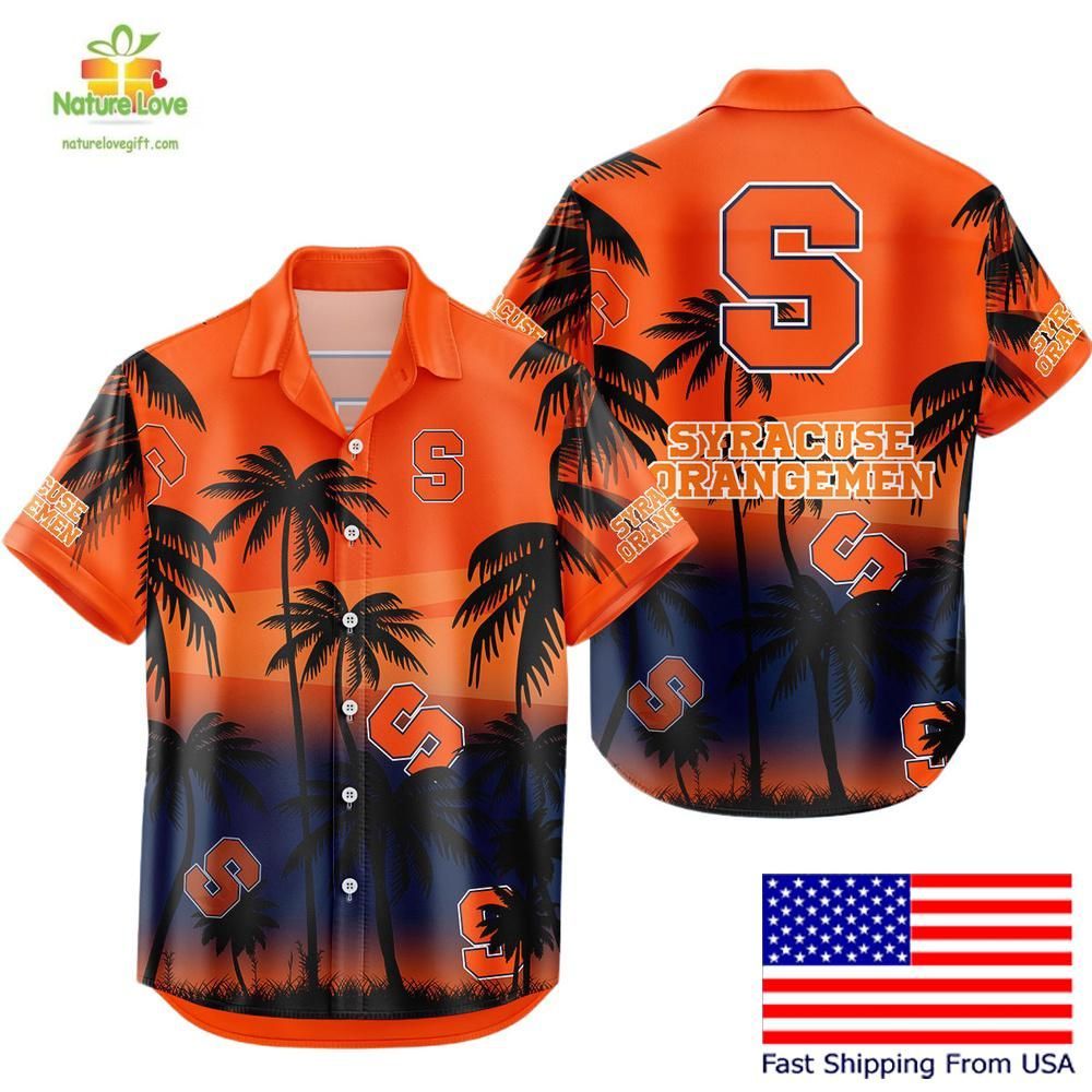 Syracuse Orange Hawaiian NCAA Tropical Coconut Forest - Adult & Kids T-Shirts, Sweatshirts & Hoodies apparel design preview 1