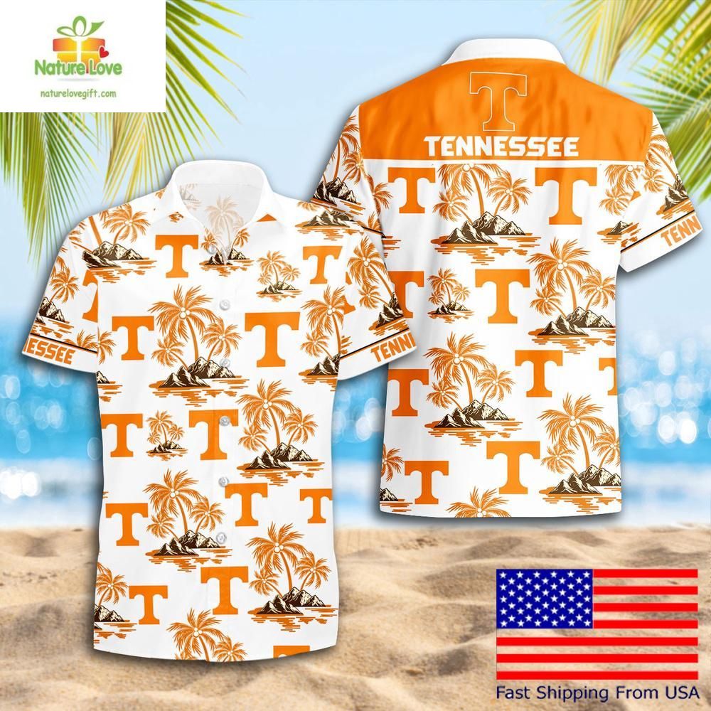 Tennessee Volunteers Hawaiian NCAA Coconut Tree Logo - Adult & Kids T-Shirts, Sweatshirts & Hoodies apparel design preview 1