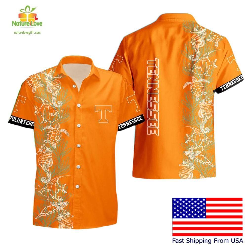 Tennessee Volunteers NCAA Hawaiian Seaweed Pattern - Adult & Kids T-Shirts, Sweatshirts & Hoodies apparel design preview 1