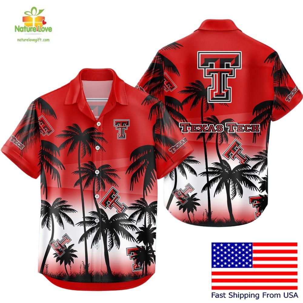 Texas Tech Red Raiders Hawaiian Coconut Forest - Adult & Kids T-Shirts, Sweatshirts & Hoodies apparel design preview 1
