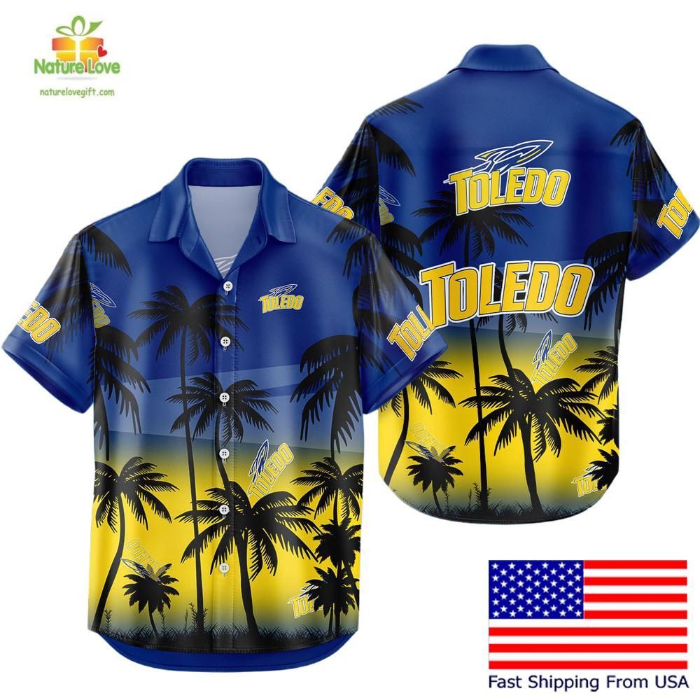 Toledo Rockets Hawaiian Coconut Forest Tropical Fan - Adult & Kids T-Shirts, Sweatshirts & Hoodies apparel design preview 1