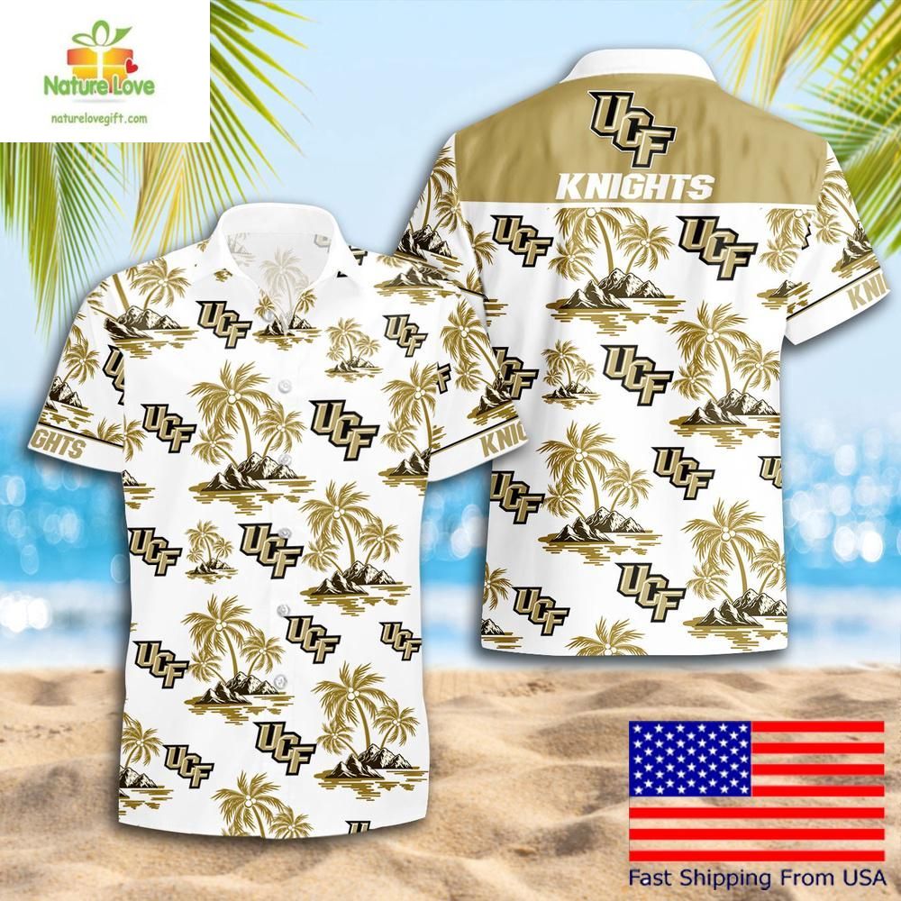 UCF Knights Hawaiian Coconut Tree Logo Summer Pattern - Adult & Kids T-Shirts, Sweatshirts & Hoodies apparel design preview 1