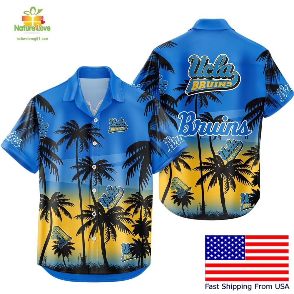 UCLA Bruins Hawaiian Coconut Forest Tropical Fan - Adult & Kids T-Shirts, Sweatshirts & Hoodies apparel design preview 1