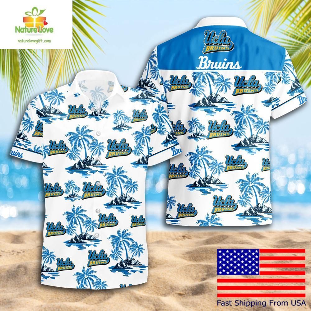 UCLA Bruins Hawaiian Coconut Tree Logo Summer Pattern - Adult & Kids T-Shirts, Sweatshirts & Hoodies apparel design preview 1