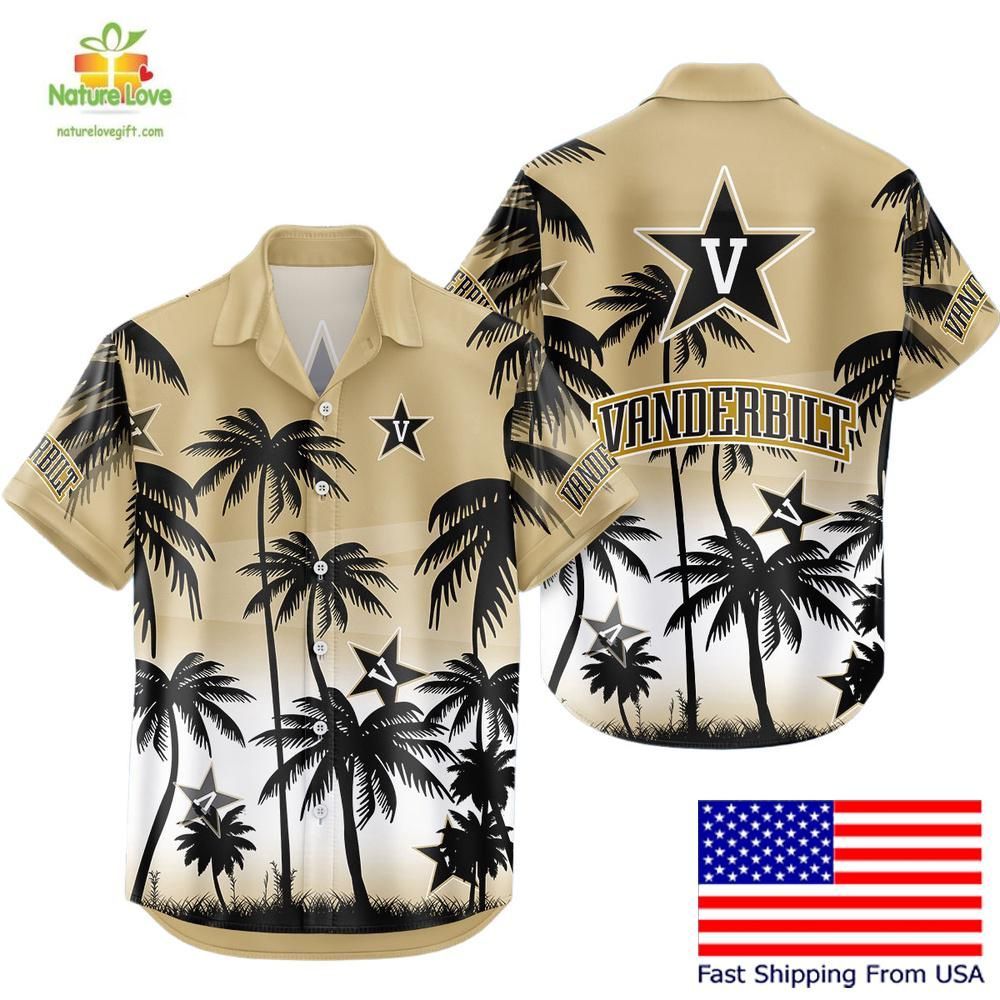Vanderbilt Commodores Hawaiian NCAA Tropical Coconut - Adult & Kids T-Shirts, Sweatshirts & Hoodies apparel design preview 1