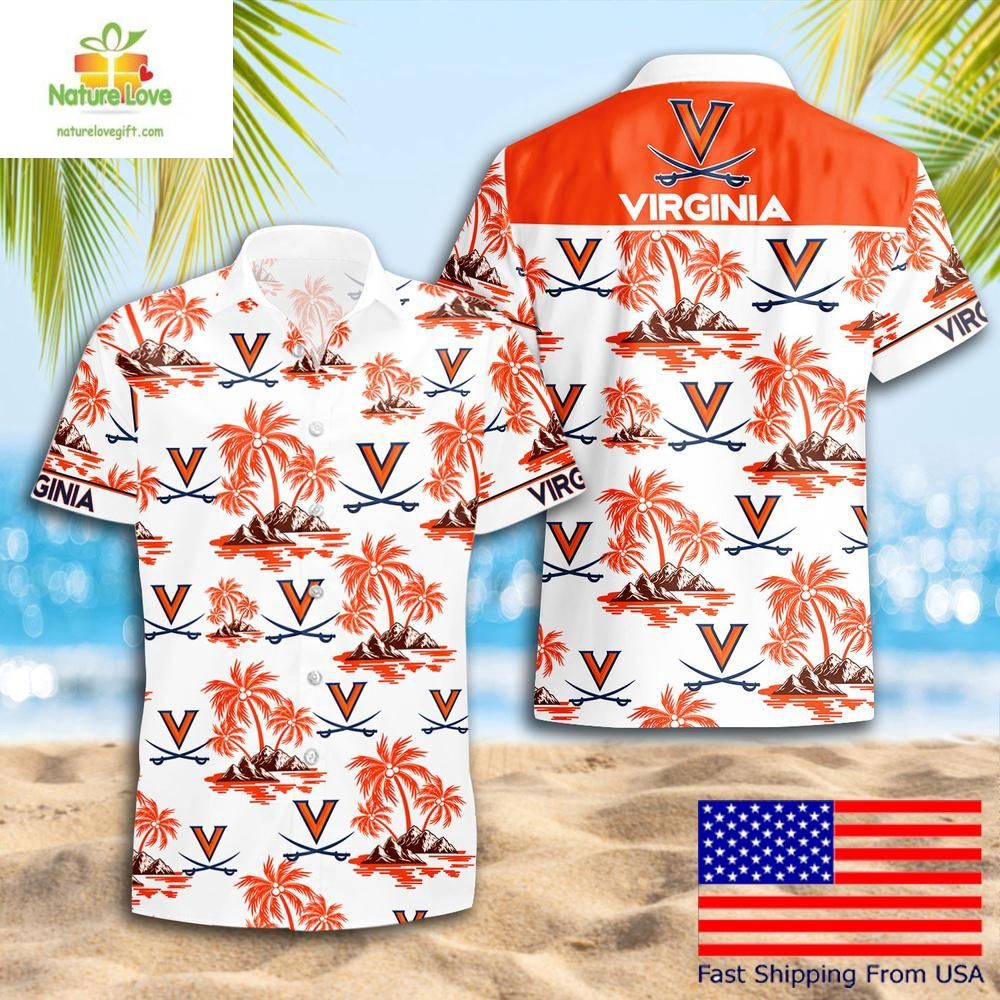 Virginia Cavaliers Hawaiian NCAA Coconut Tree Logo - Adult & Kids T-Shirts, Sweatshirts & Hoodies apparel design preview 1
