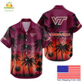 Virginia Tech Hokies Hawaiian Coconut Forest Tropical - Adult & Kids T-Shirts, Sweatshirts & Hoodies apparel design preview 1
