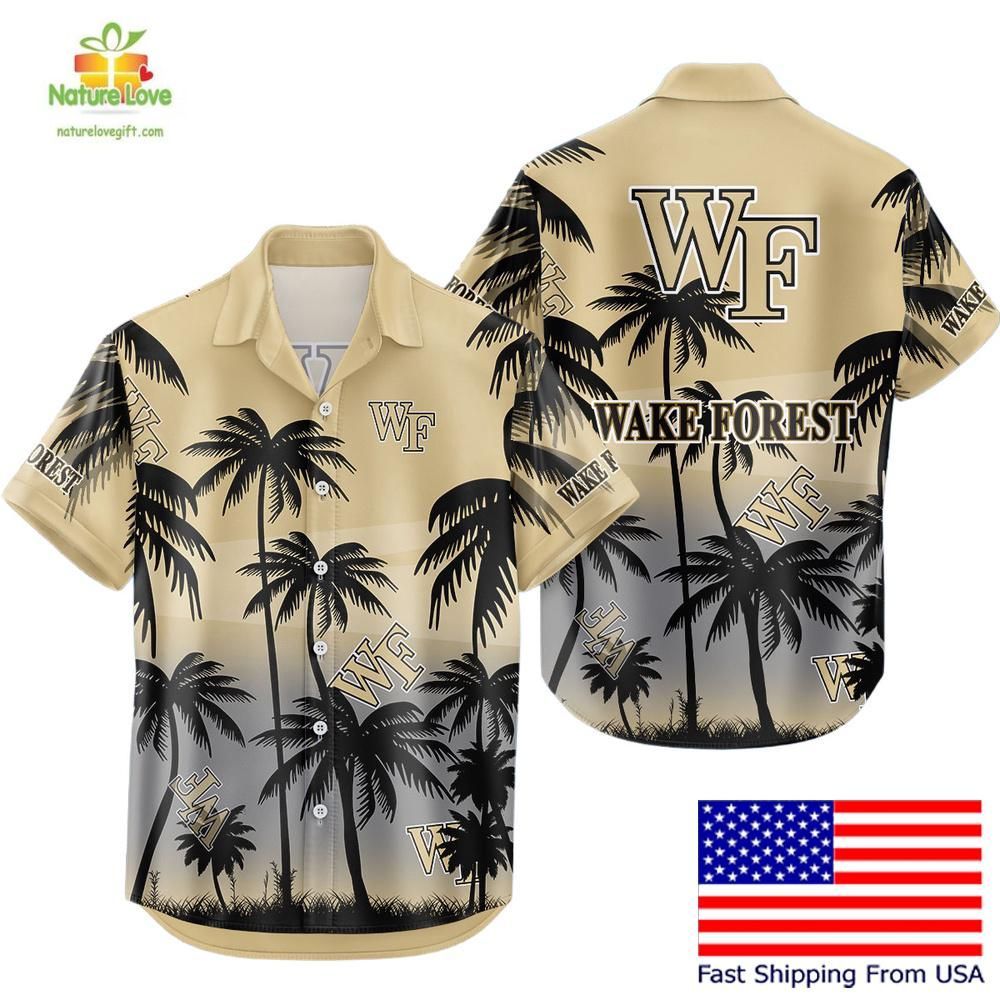 NCAA Wake Forest Demon Deacons Tropical Hawaiian - Adult & Kids T-Shirts, Sweatshirts & Hoodies apparel design preview 1