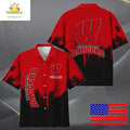 Wisconsin Badgers Hawaiian Paint Splatter Design - Adult & Kids T-Shirts, Sweatshirts & Hoodies apparel design preview 1