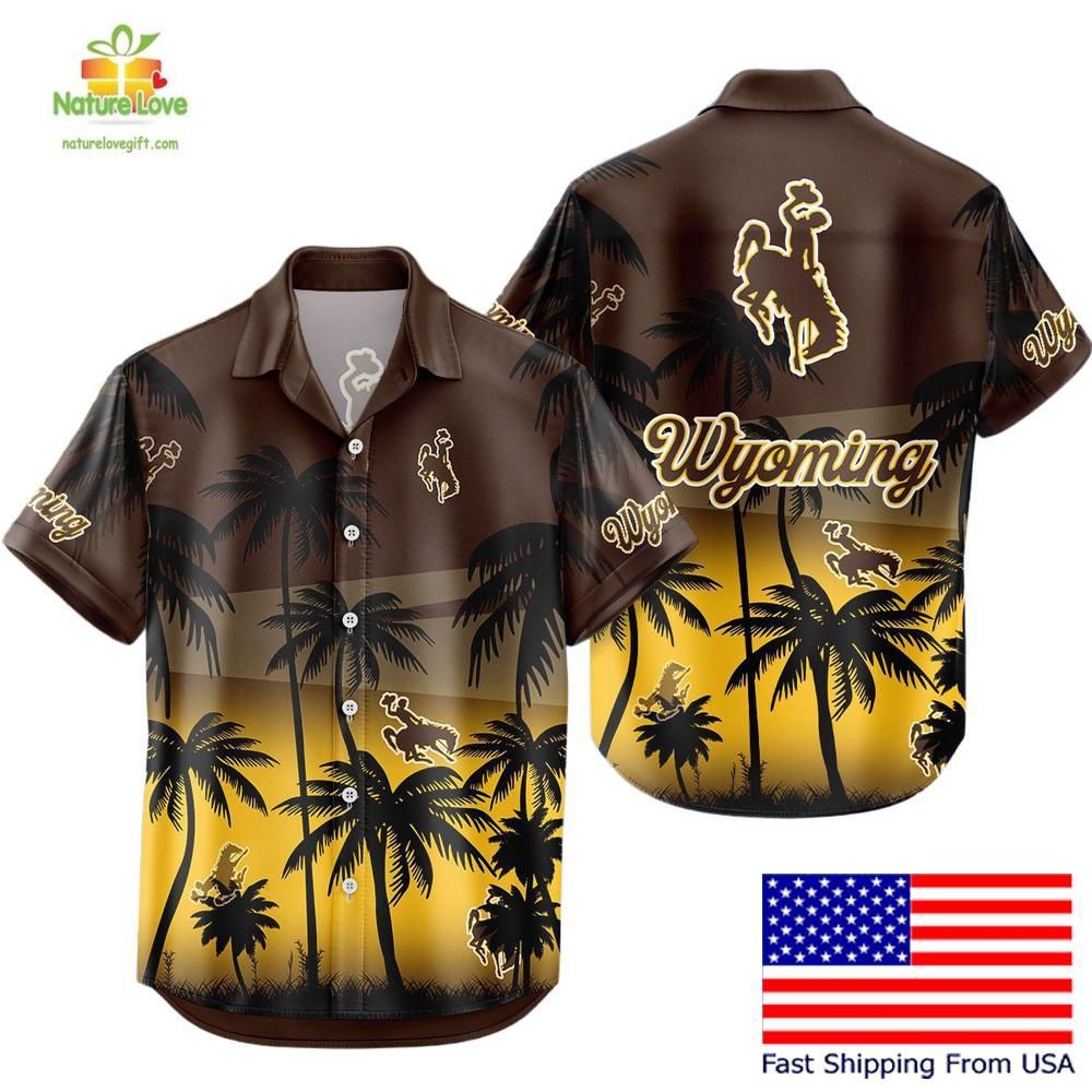 Wyoming Cowboys Hawaiian Coconut Forest Tropical Fan - Adult & Kids T-Shirts, Sweatshirts & Hoodies apparel design preview 1