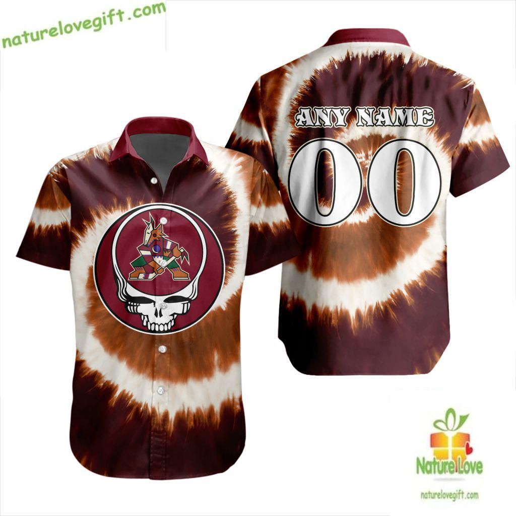 Grateful Dead Tie Dye Arizona Coyotes Hawaiian - Adult & Kids T-Shirts, Sweatshirts & Hoodies apparel design preview 1
