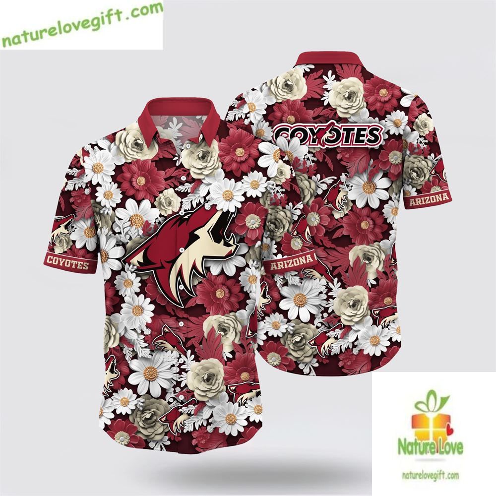 Arizona Coyotes Hawaiian Tropical Begonia Flower - Adult & Kids T-Shirts, Sweatshirts & Hoodies apparel design preview 1