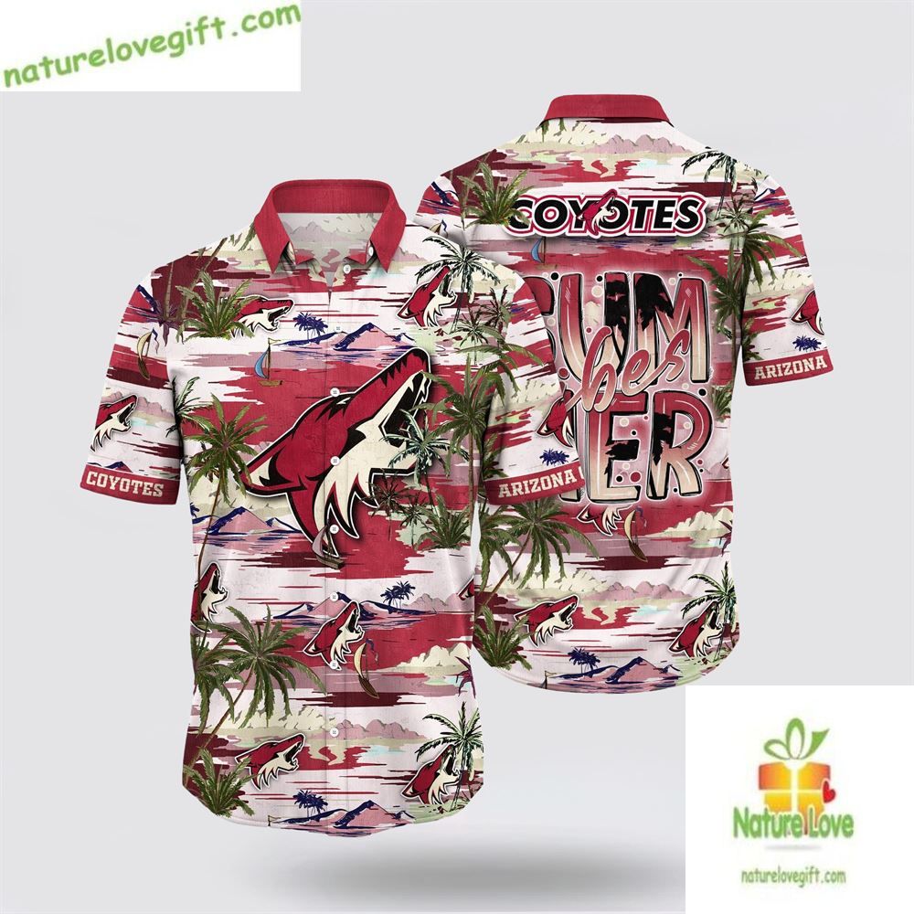 Arizona Coyotes Hawaiian Tropical Desert Summer - Adult & Kids T-Shirts, Sweatshirts & Hoodies apparel design preview 1