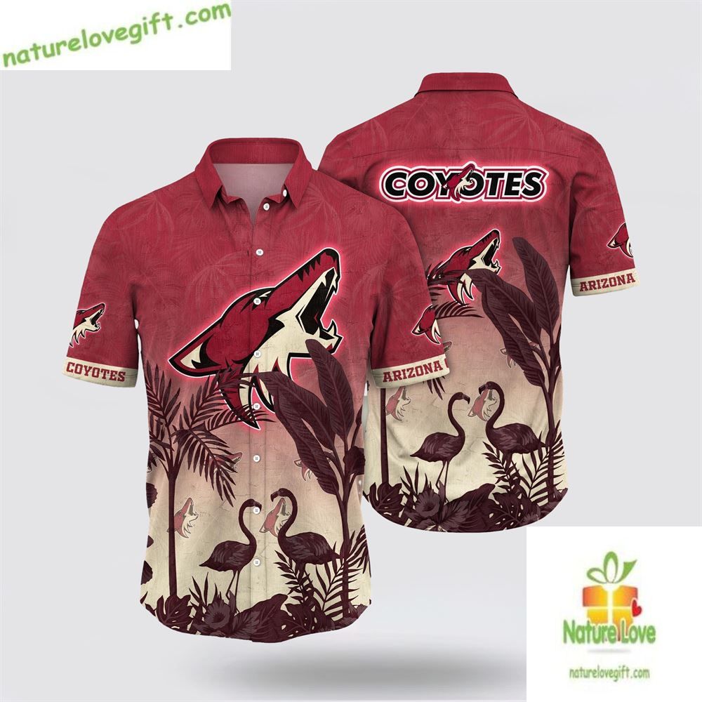 Arizona Coyotes Flamingo Hawaiian Tropical Summer - Adult & Kids T-Shirts, Sweatshirts & Hoodies apparel design preview 1