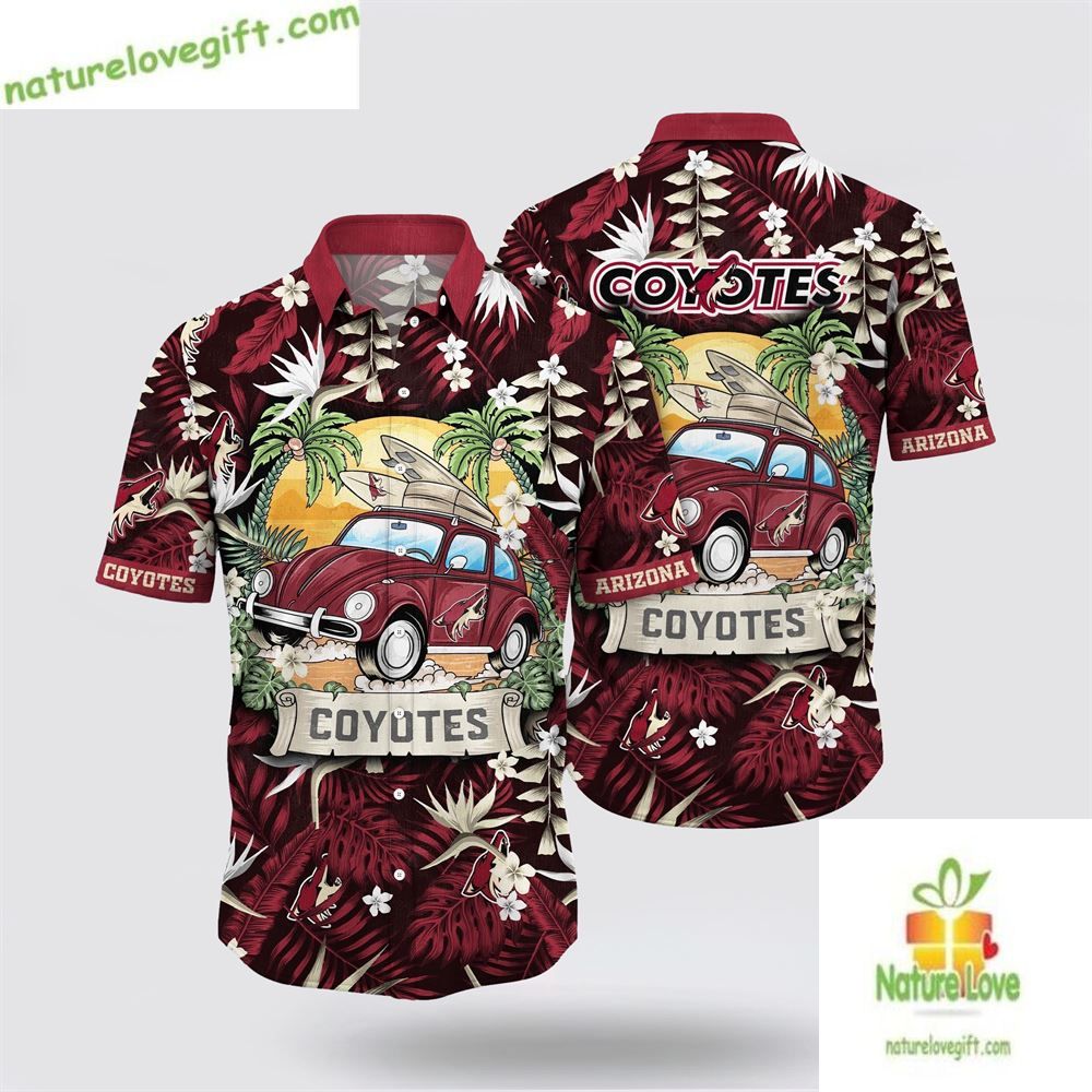 Arizona Coyotes NHL Hawaiian Tropical Summer Travel - Adult & Kids T-Shirts, Sweatshirts & Hoodies apparel design preview 1